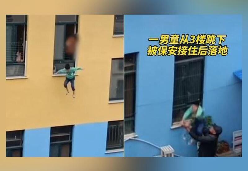 Student Jumps From 3rd Floor Of School Building In China, Guard Catches Him