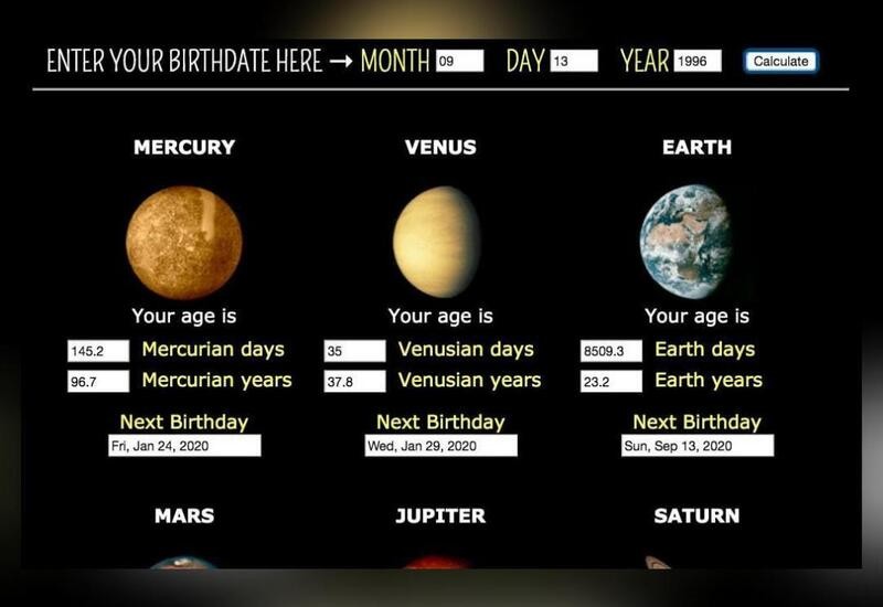 Website Calculates Peoples Age On Any Planet In Solar System