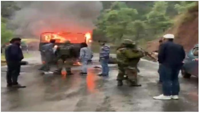 Jammu And Kashmir: Army Vehicle Catches Fire In Jammu And Kashmir's ...