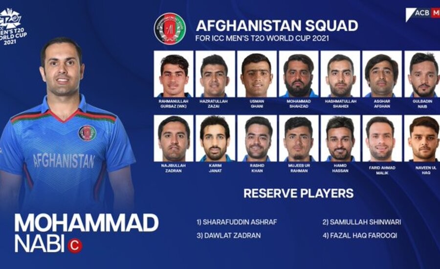 Afghanistan name revised 15man squad for T20 World Cup 2021
