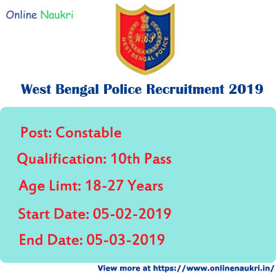 Jobs West Bengal Police Recruitment 2019 Apply Online For